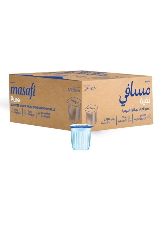 Masafi Pure Natural Water – 200ml Disposable Cups, 30 Pieces